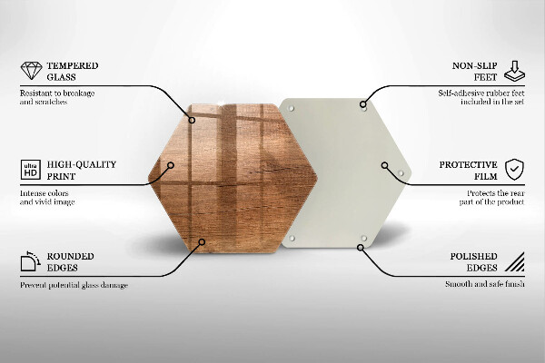 Kuchynská doska veľká zo skla Textúra dreva