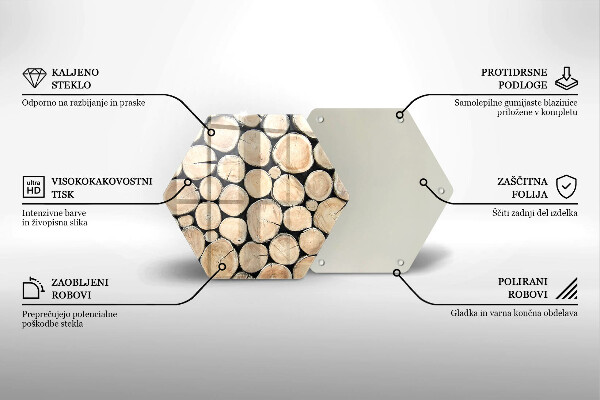 Kuchynská doska veľká zo skla Drevené kmene stromov