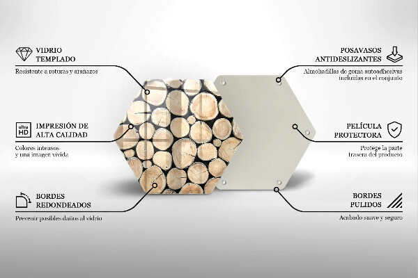 Kuchynská doska veľká zo skla Drevené kmene stromov