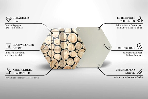 Kuchynská doska veľká zo skla Drevené kmene stromov