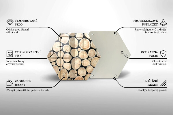 Kuchynská doska veľká zo skla Drevené kmene stromov
