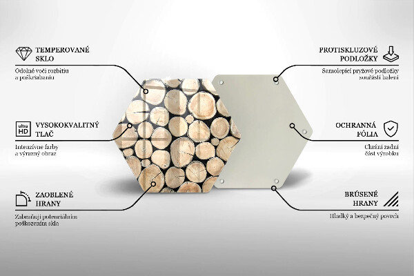 Kuchynská doska veľká zo skla Drevené kmene stromov