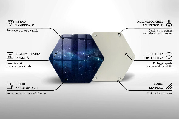 Kuchynská doska veľká zo skla Vesmír a hviezdy