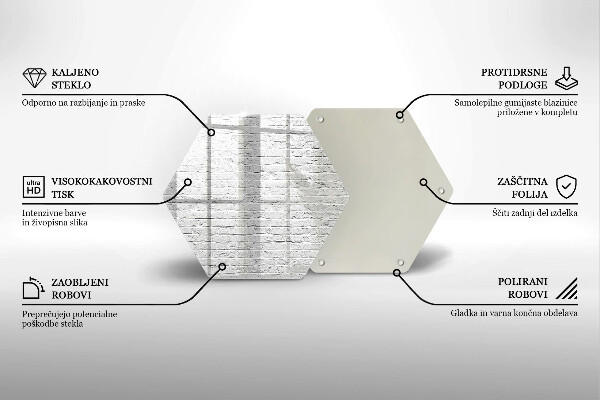 Kuchynská doska veľká zo skla Murovaná stena