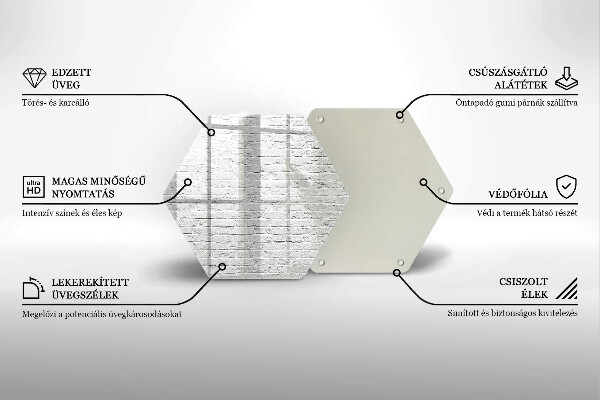 Kuchynská doska veľká zo skla Murovaná stena