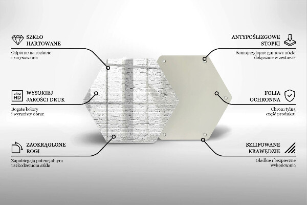 Kuchynská doska veľká zo skla Murovaná stena
