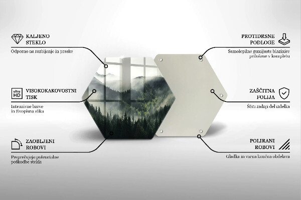 Kuchynská doska zo skla Krajina lesa a hmly