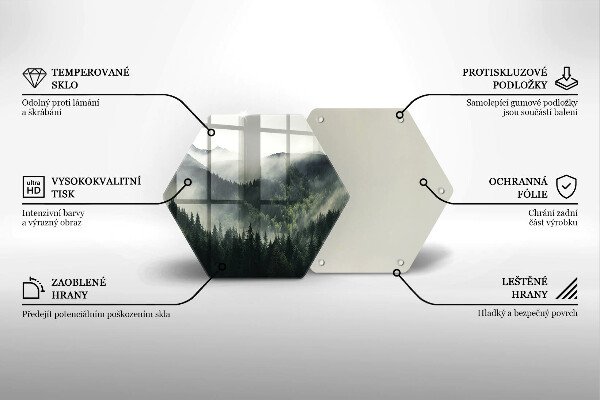 Kuchynská doska zo skla Krajina lesa a hmly