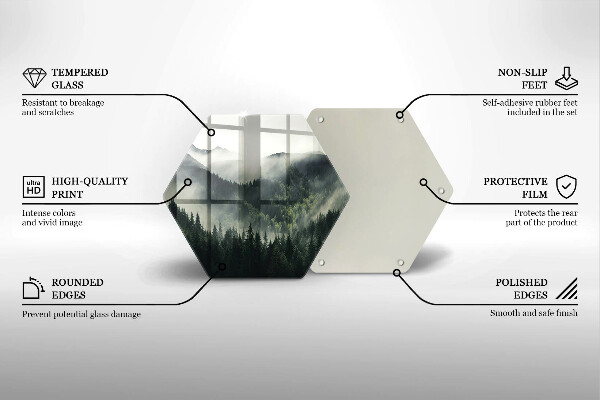 Kuchynská doska zo skla Krajina lesa a hmly