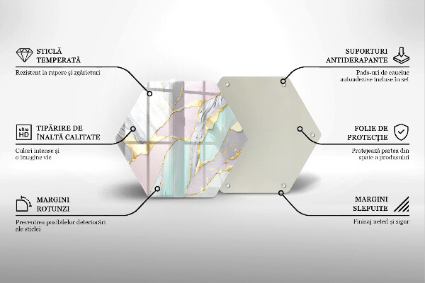 Kuchynská doska zo skla Pastelový mramor