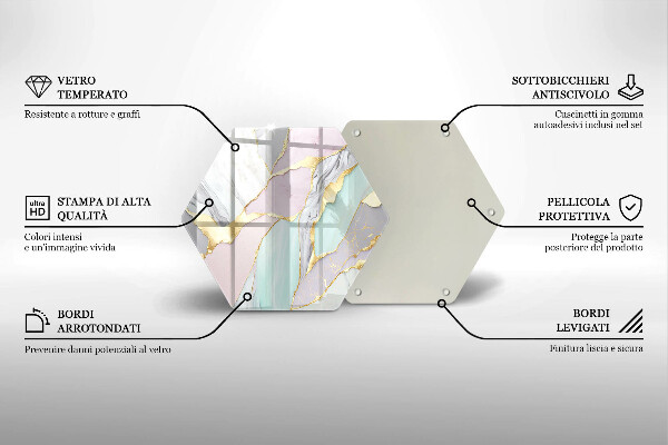 Kuchynská doska zo skla Pastelový mramor