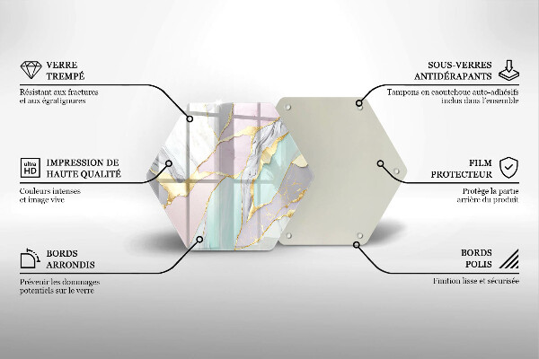 Kuchynská doska zo skla Pastelový mramor