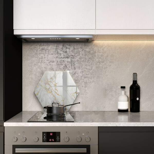 Kuchynská doska zo skla Svetlý mramor so zlatom