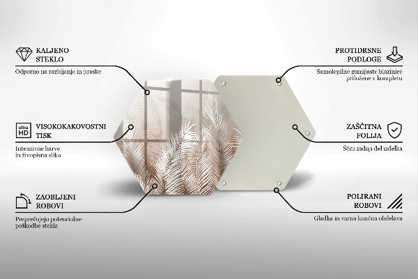 Kuchynská doska zo skla Boho vegetačné listy