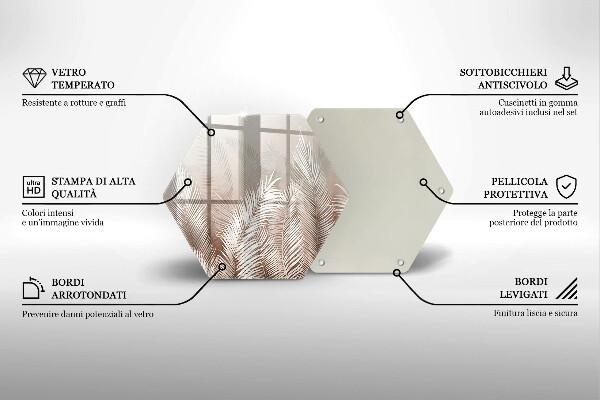 Kuchynská doska zo skla Boho vegetačné listy