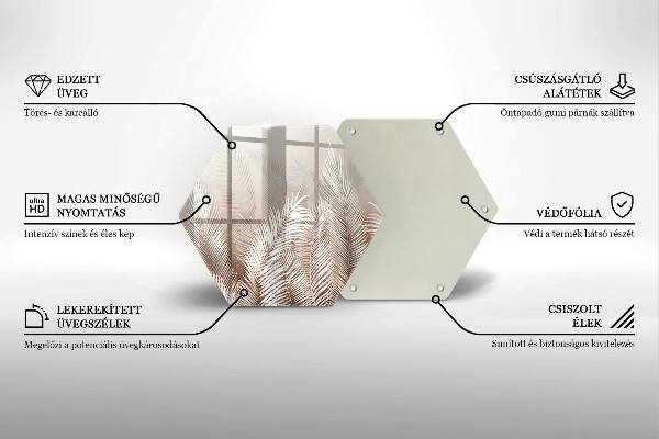 Kuchynská doska zo skla Boho vegetačné listy