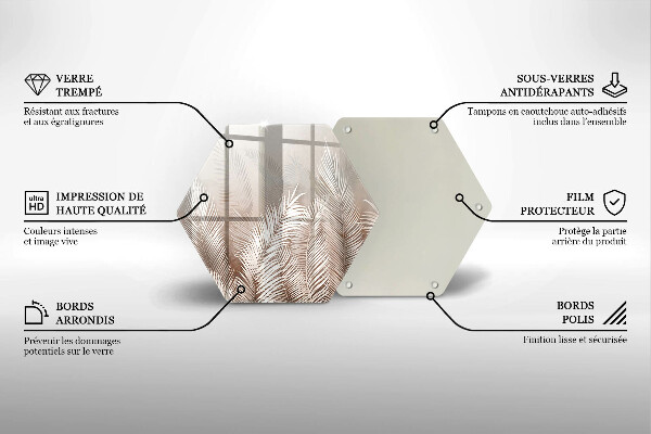 Kuchynská doska zo skla Boho vegetačné listy