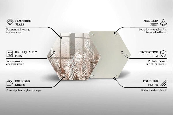 Kuchynská doska zo skla Boho vegetačné listy