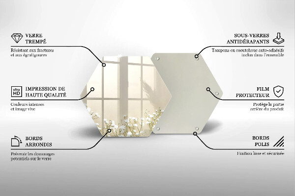 Kuchynská doska zo skla Sadrové boho kvety