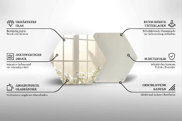 Kuchynská doska zo skla Sadrové boho kvety