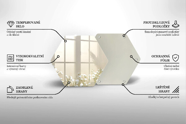 Kuchynská doska zo skla Sadrové boho kvety