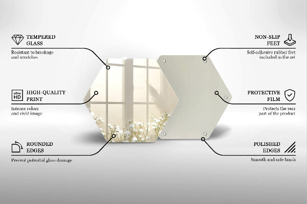 Kuchynská doska zo skla Sadrové boho kvety
