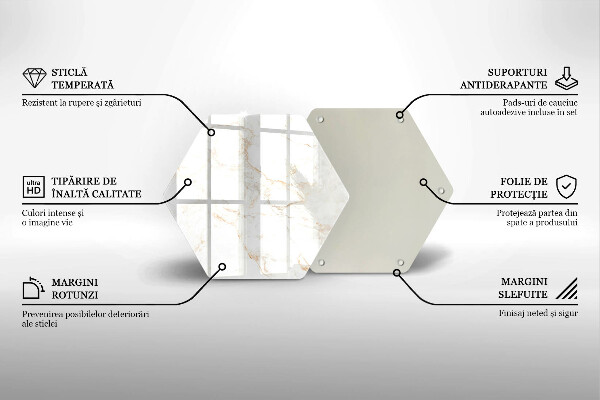 Kuchynská doska veľká zo skla Elegantný mramorový kameň