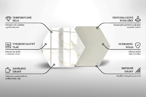 Kuchynská doska veľká zo skla Elegantný mramorový kameň