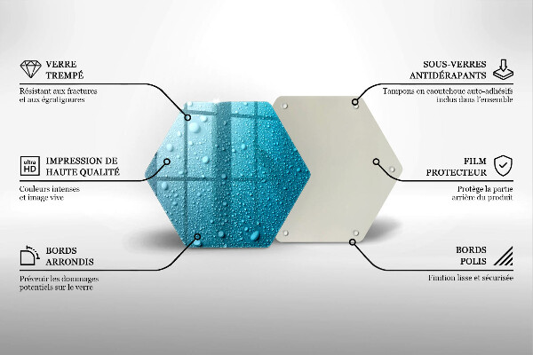 Kuchynská doska veľká zo skla Kvapky vody