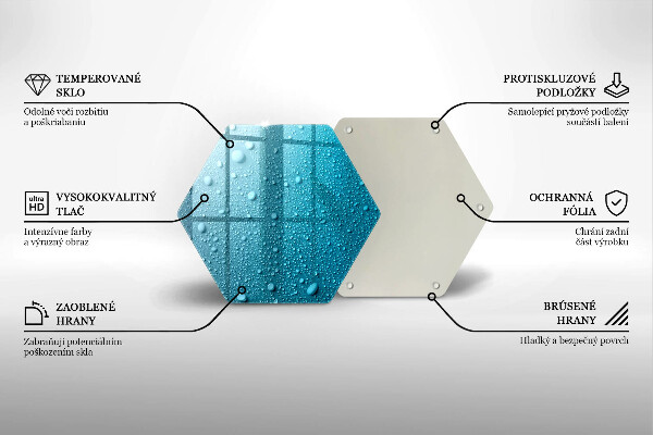 Kuchynská doska veľká zo skla Kvapky vody