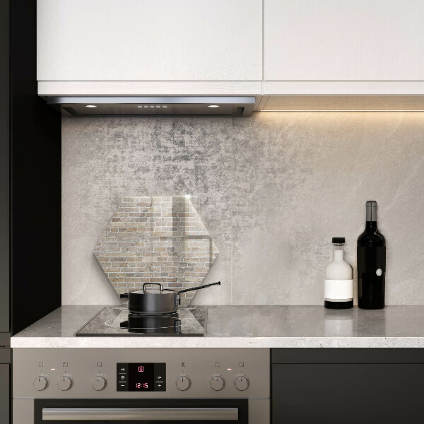 Kuchynská doska veľká zo skla Svetlá tehlová stena