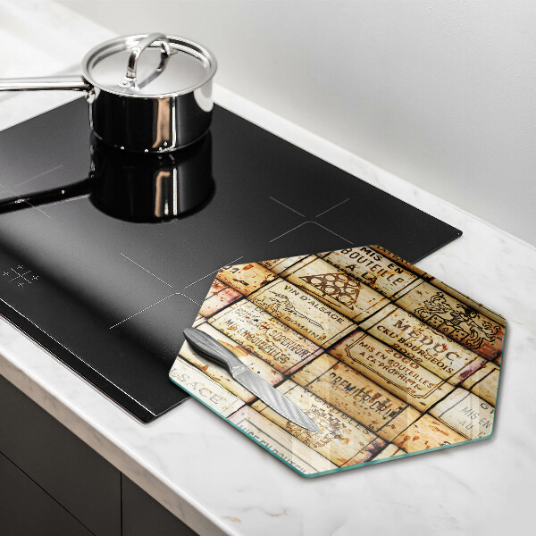 Kuchynská doska veľká zo skla Staré zátky od vína