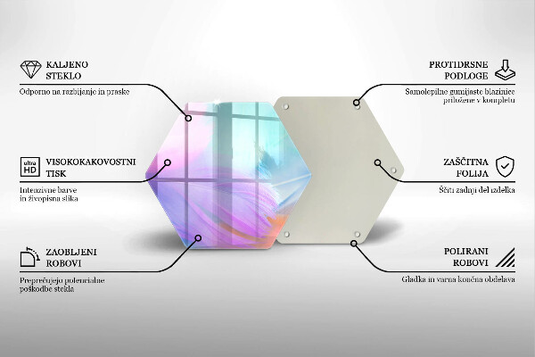 Kuchynská doska zo skla Pastelové perie