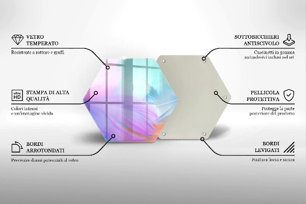 Kuchynská doska zo skla Pastelové perie
