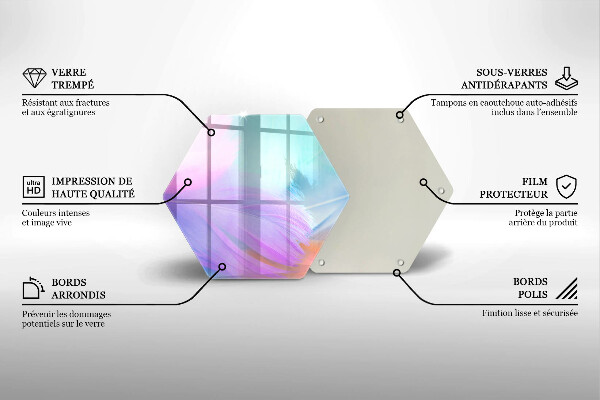 Kuchynská doska zo skla Pastelové perie