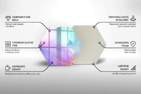 Kuchynská doska zo skla Pastelové perie