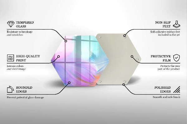 Kuchynská doska zo skla Pastelové perie