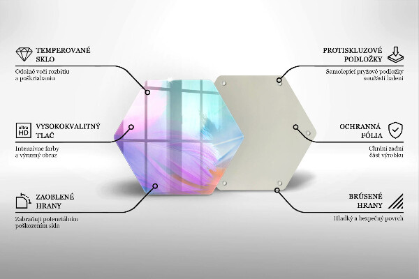 Kuchynská doska zo skla Pastelové perie