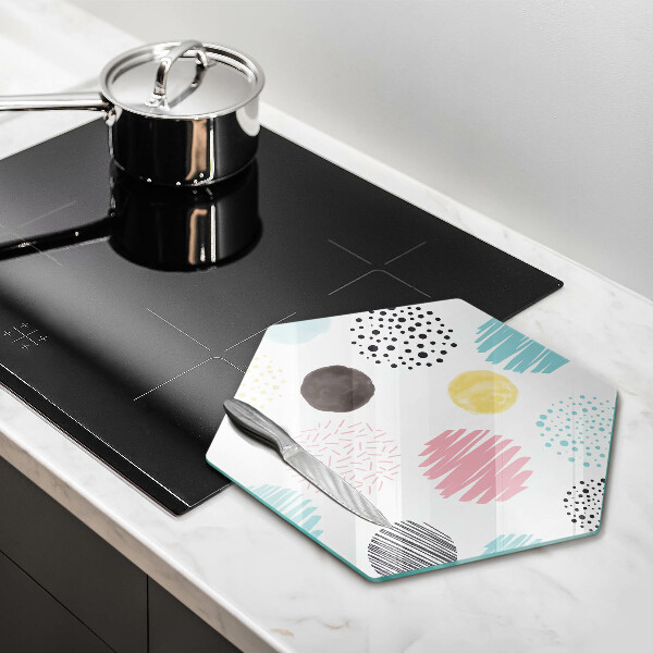 Kuchynská doska zo skla Maľované tvary