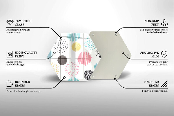 Kuchynská doska zo skla Maľované tvary