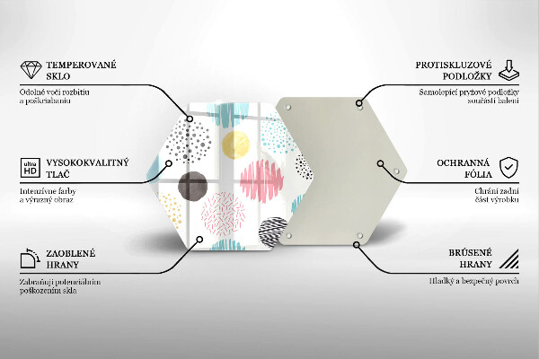 Kuchynská doska zo skla Maľované tvary