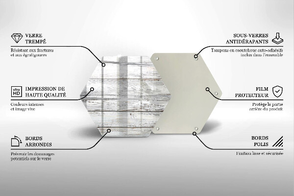 Kuchynská doska zo skla Svetlé drevené dosky