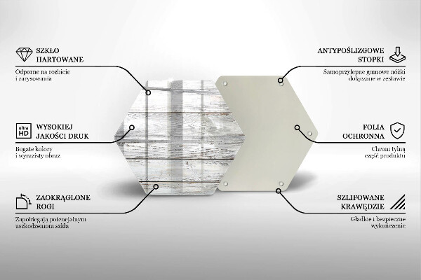 Kuchynská doska zo skla Svetlé drevené dosky