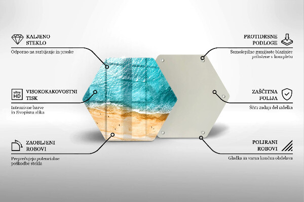 Kuchynská doska zo skla Plážové pobrežie a more