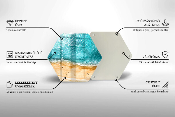 Kuchynská doska zo skla Plážové pobrežie a more