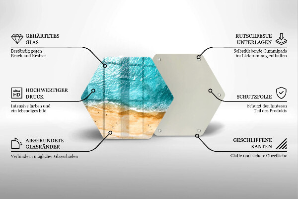 Kuchynská doska zo skla Plážové pobrežie a more