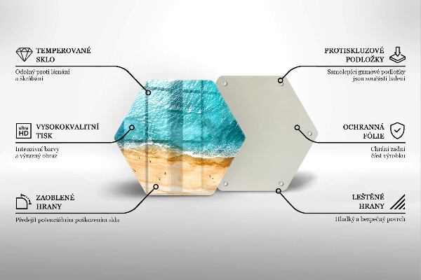 Kuchynská doska zo skla Plážové pobrežie a more
