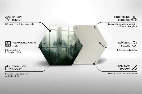 Kuchynská doska zo skla Hmlistá lesná krajina