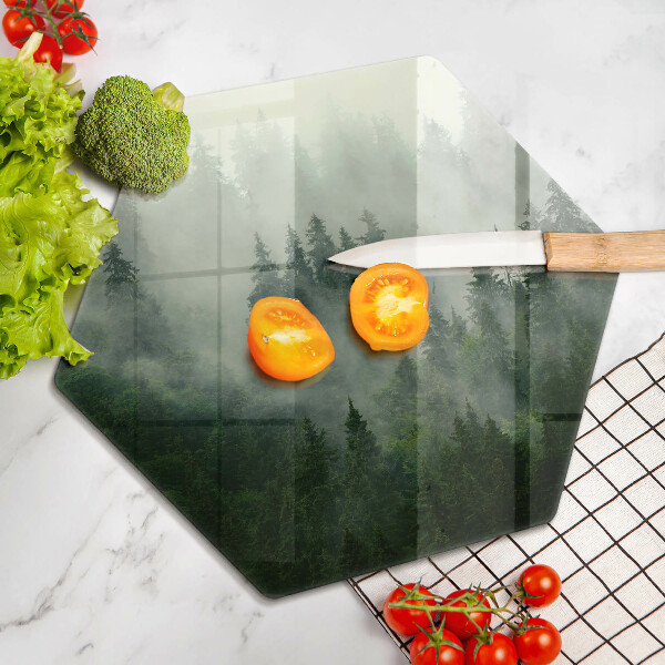 Kuchynská doska zo skla Hmlistá lesná krajina