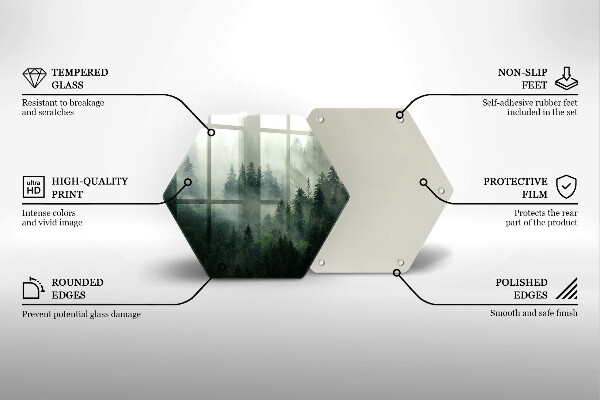 Kuchynská doska zo skla Hmlistá lesná krajina